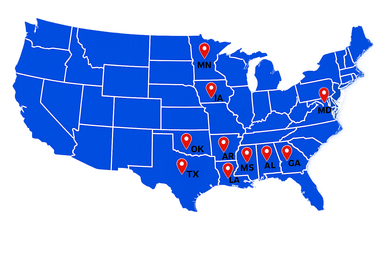 Elite CAC project locations map